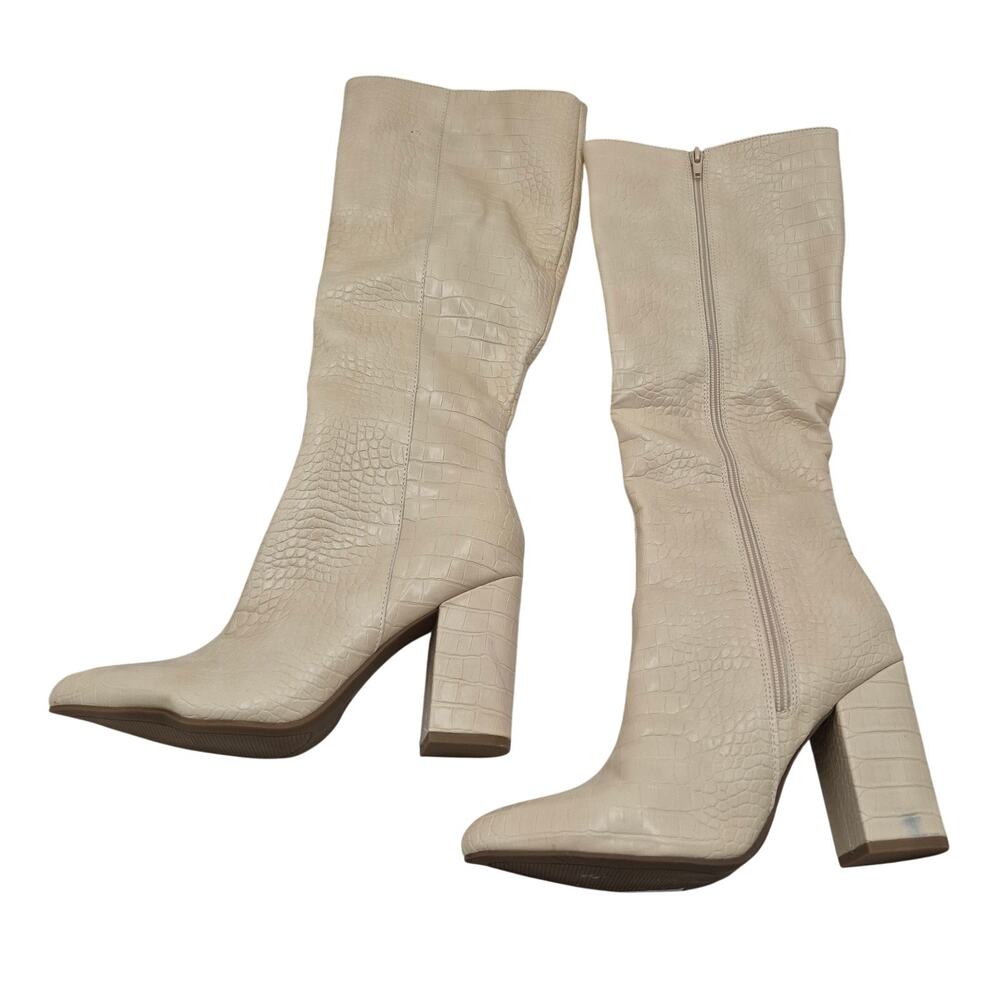 Journee Collection Landre Tru Bone knee-high crocodile-embossed boots size 9